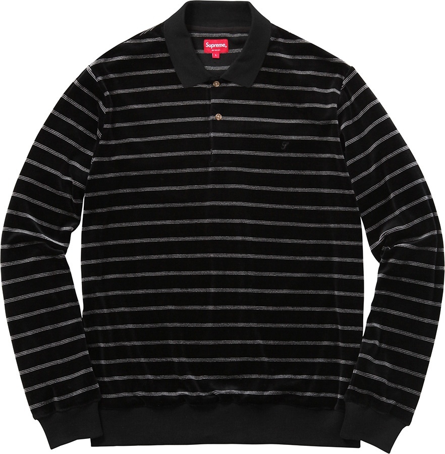 Striped Velour L/S Polo view 2
